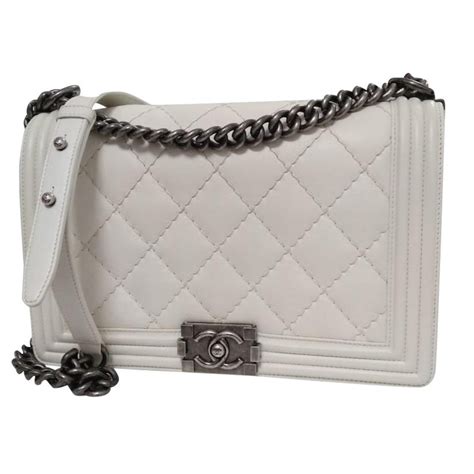 White Chanel boy bag